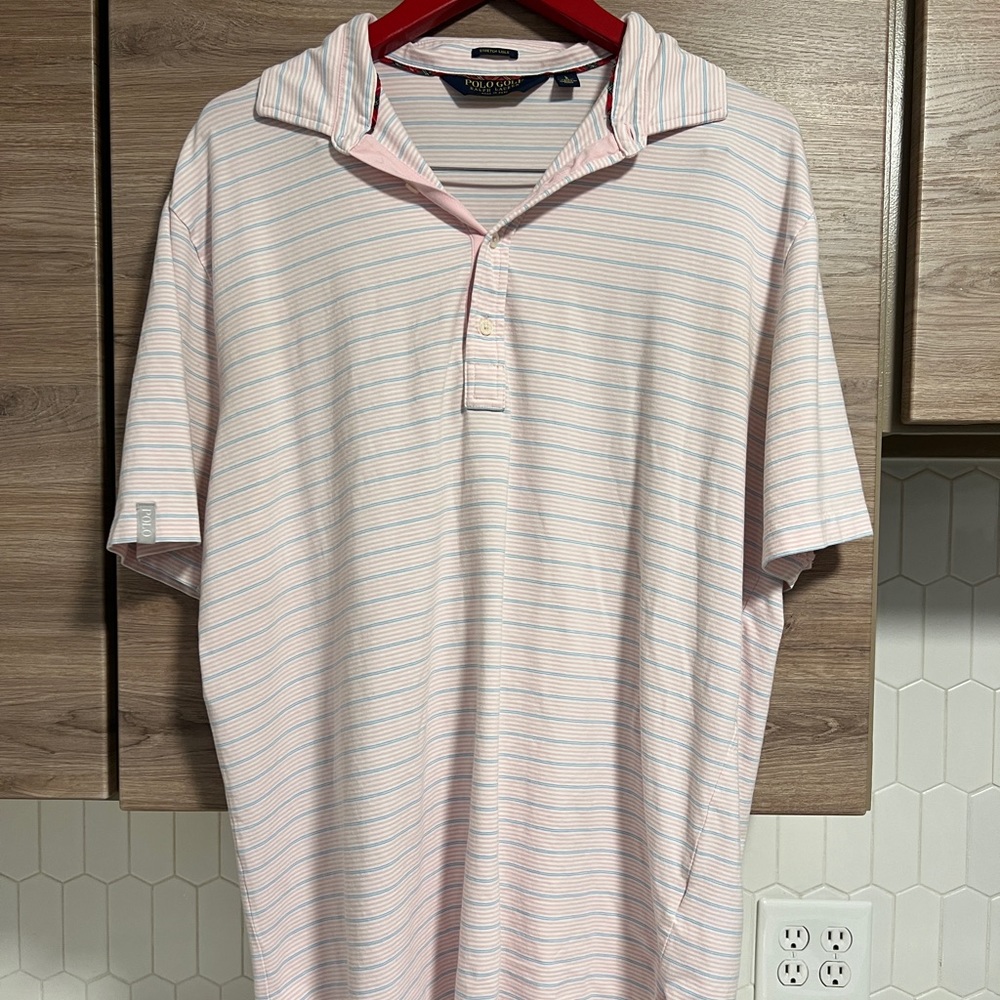 Polo Golf Ralph Lauren Men’s Striped Short Sleeve Collared Shirt Large